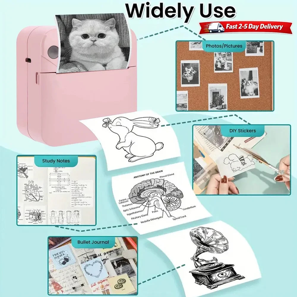Portable Mini Thermal Sticker Printer